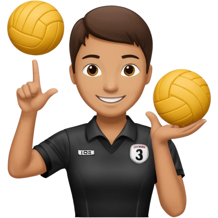 a ref adding a point to a volleyball scorekeeper emoji