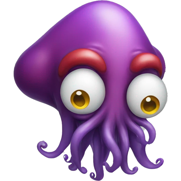 A sad clown squid crying emoji