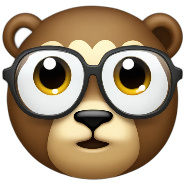Oso con lentes emoji