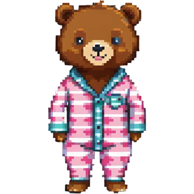 bear in pajamas standing and smiling emoji