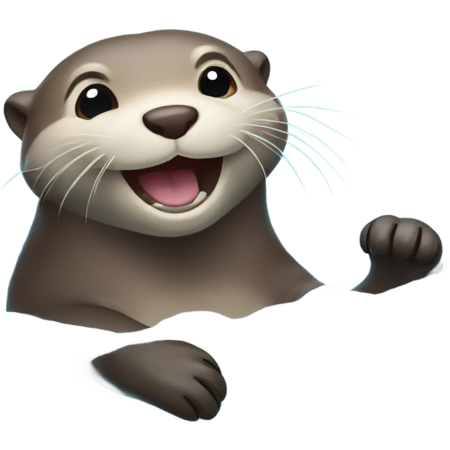 Happy otter playing in water emoji