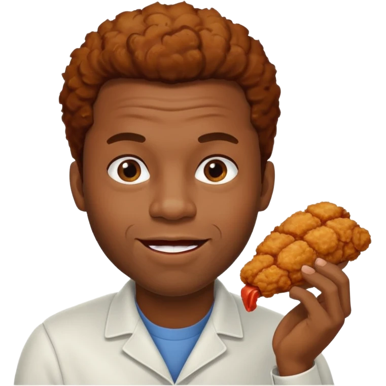 Black man eating chicken emoji