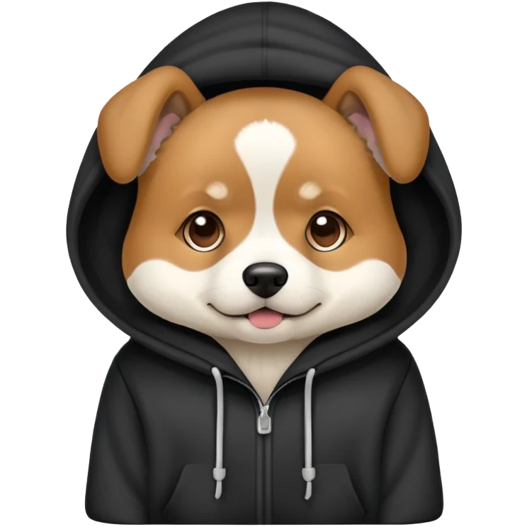 Dog wearing hoodie emoji