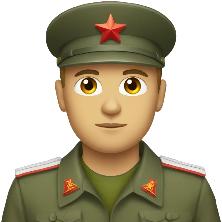 ussr soldier serious with military takes emoji