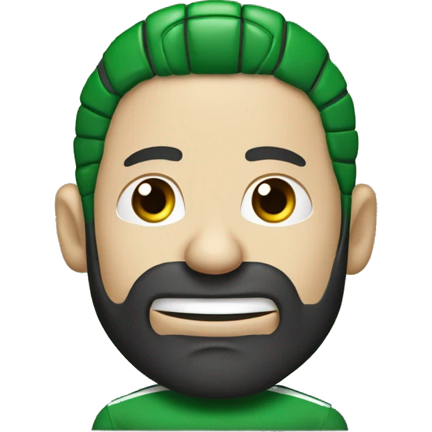 jugador blanco de handball camiseta verde negra  emoji