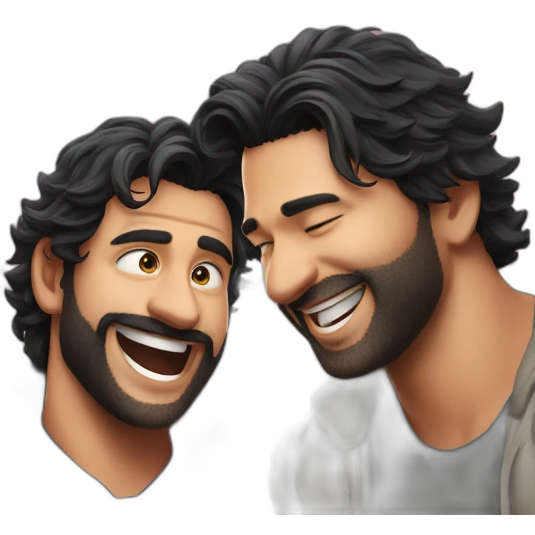 Prabhas and rana laughing together emoji