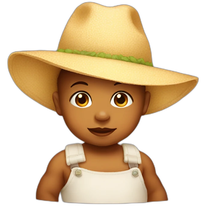 Baby with big hat emoji