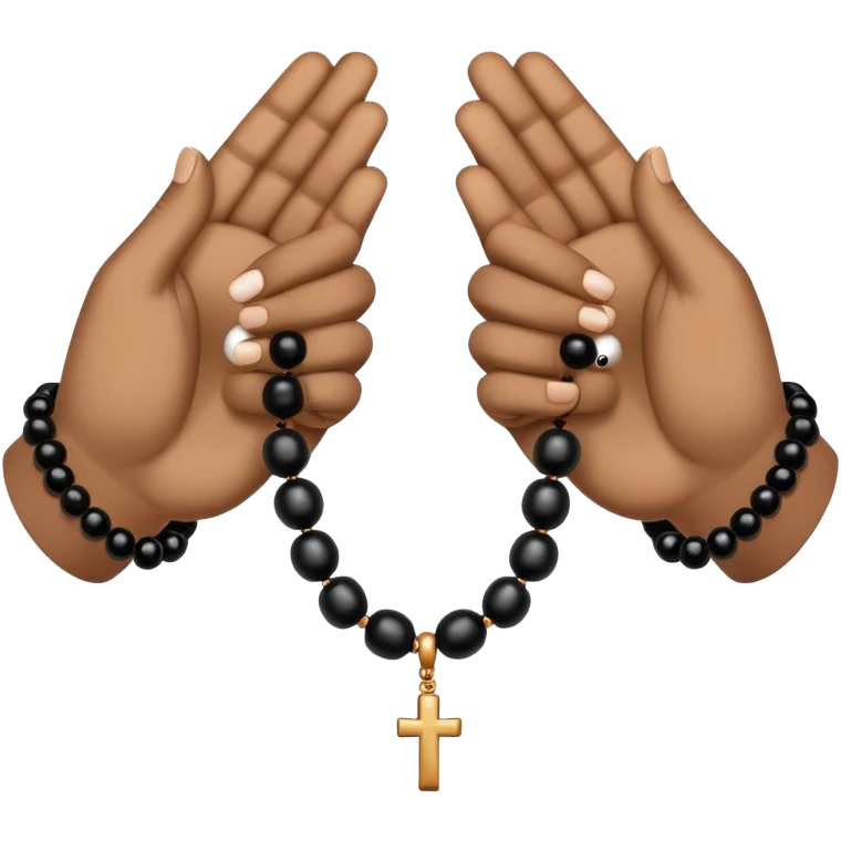 Black hands with prayer beads  emoji