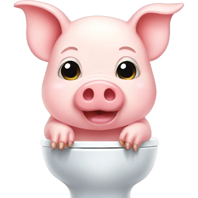 Cute Pig at toilet emoji