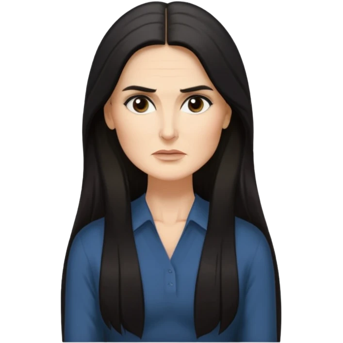Demi Moore serious up to the waist emoji