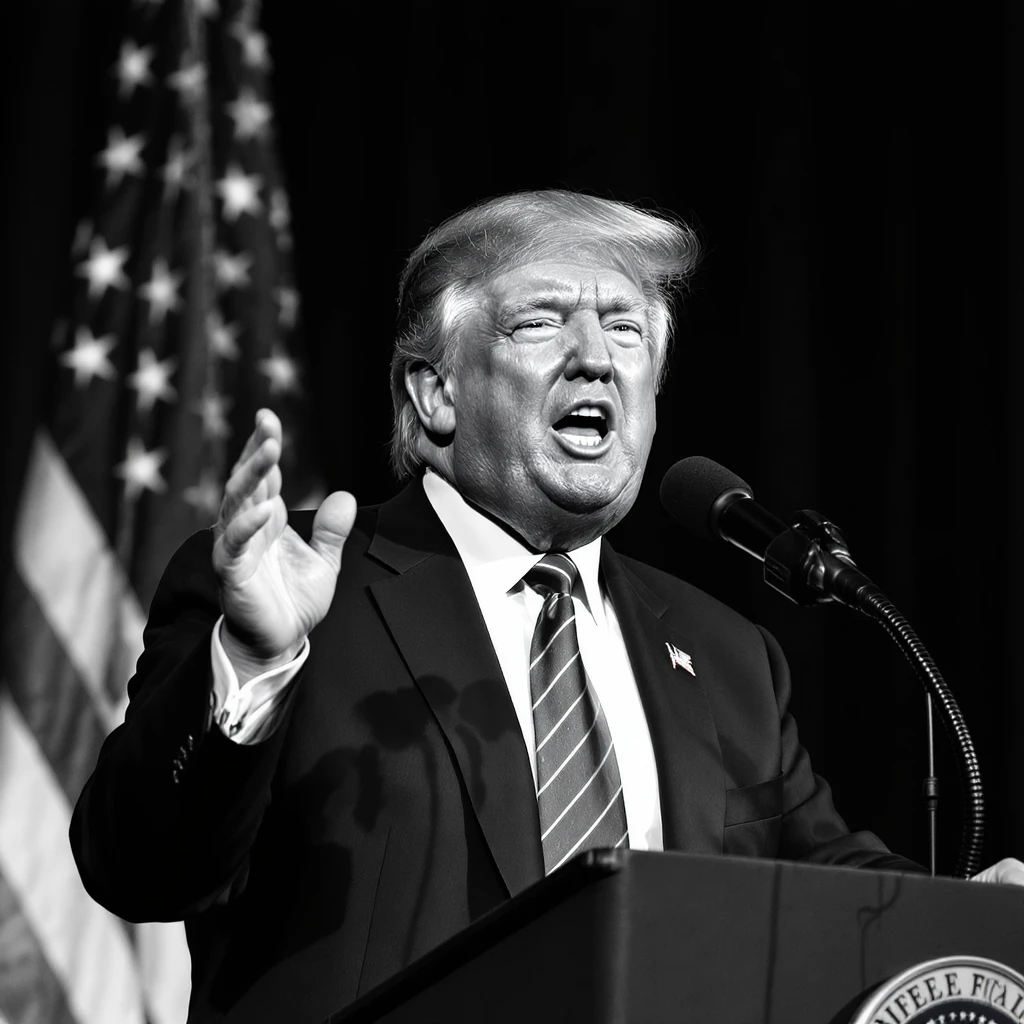 Donald Trump speaking at a rally emoji