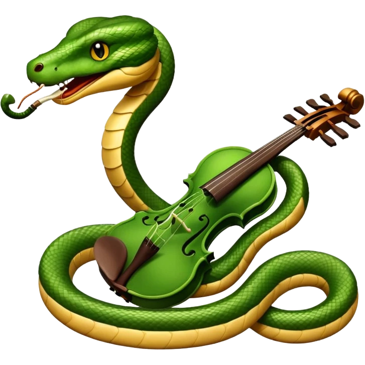 Snake playing playing violin emoji