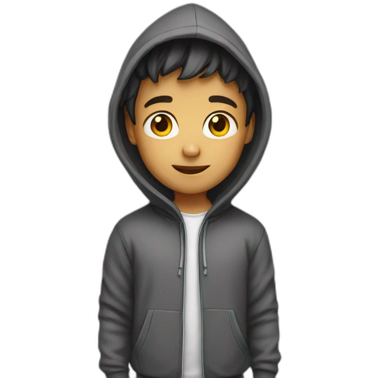 Cute boy with hoodie emoji