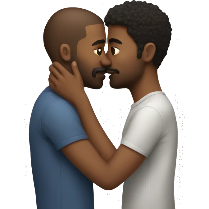two guys kissing emoji