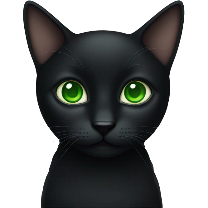 Black cat with green eyes emoji