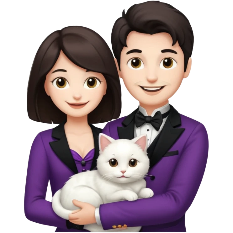I'llmagician couple and their pet cat emoji