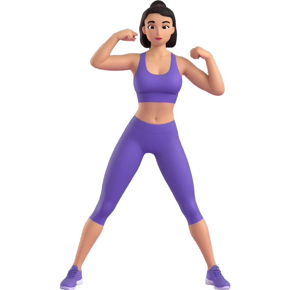 a fit lady in a striking pose emoji