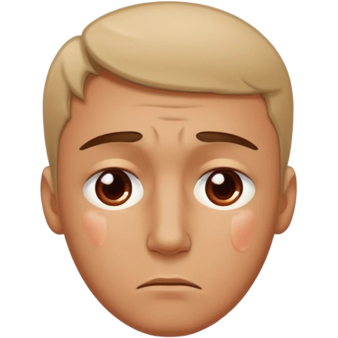 Man with a slightly reddened, sad face, a tear flowing from his eye down his cheek emoji