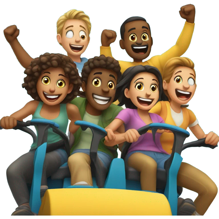 People riding a roller coaster emoji