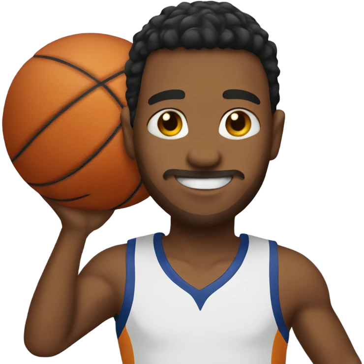 Avery holding a basketball emoji