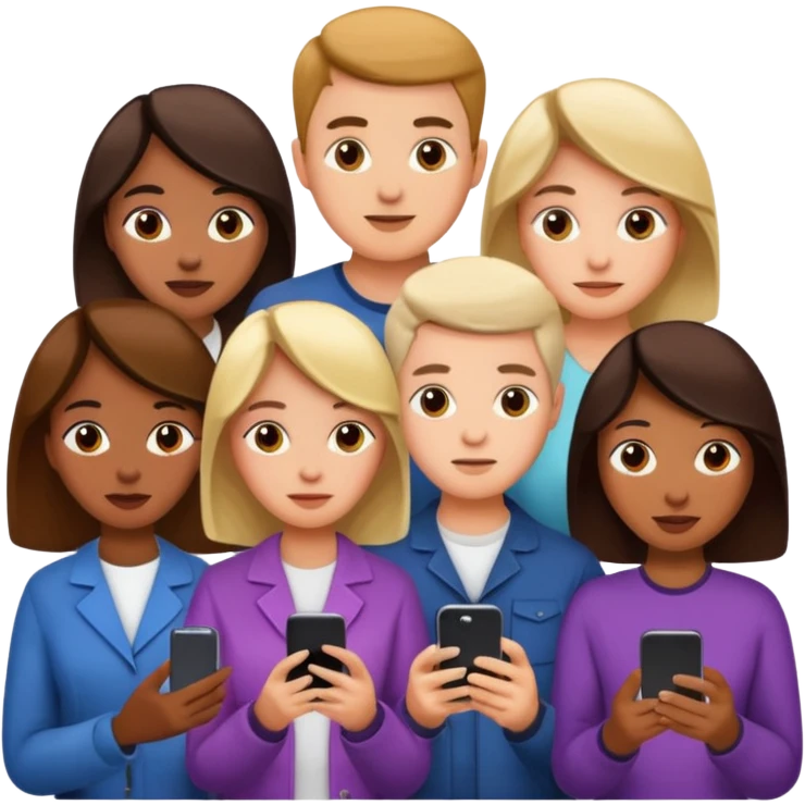 a lot of people on there phones emoji