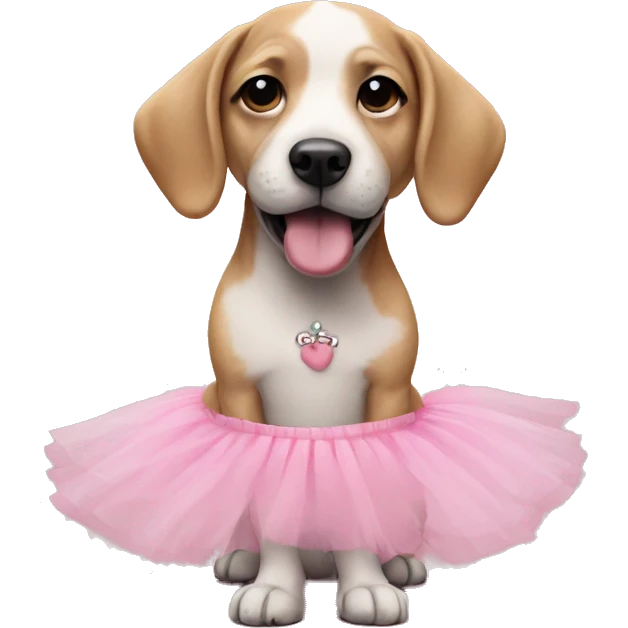 Dog on a pink tutu emoji