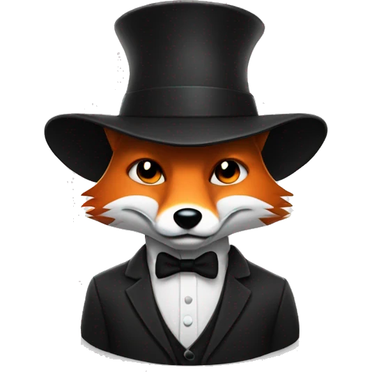 fox with blackhat emoji