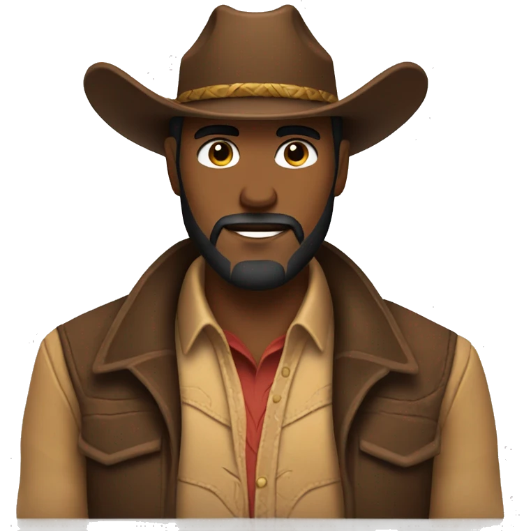 Cowboy with a brown cowboy hat and a beard emoji