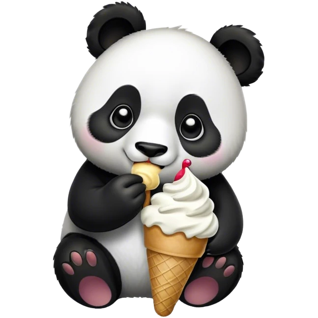 Panda eating ice cream emoji