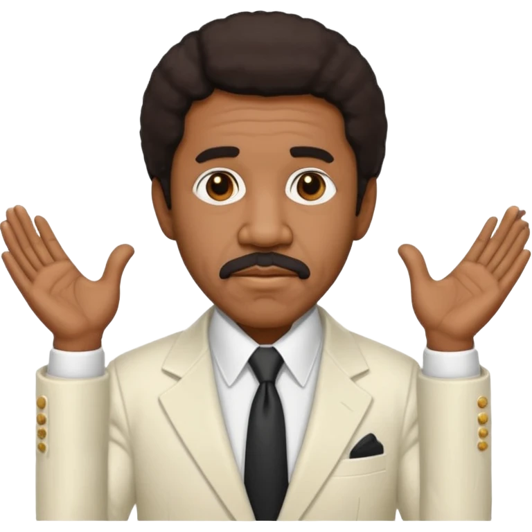 Richard Pryor with dark brown hair, ivory suit emoji