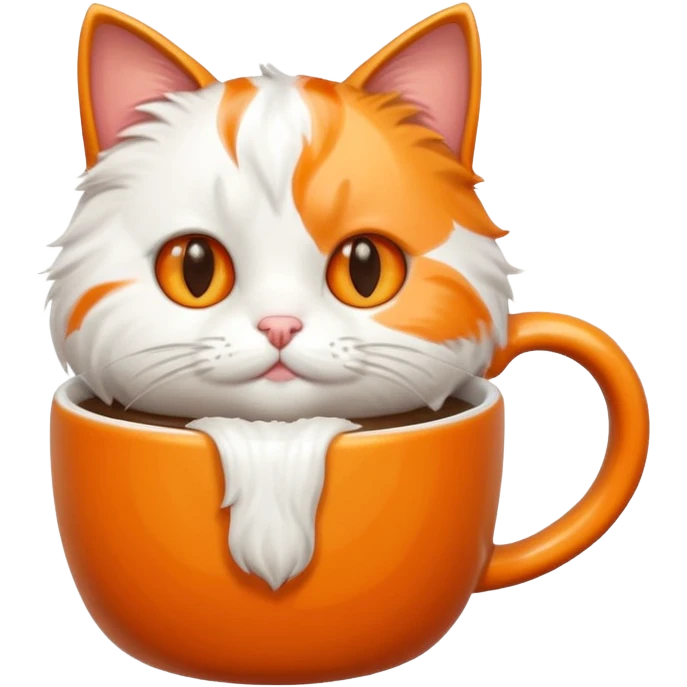 A cute cat drinking coffee emoji