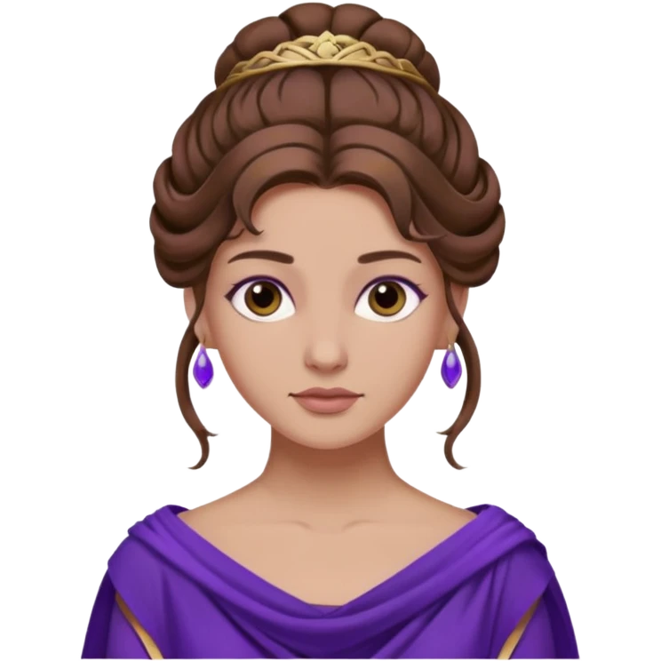 Odysseus' wife Penelope Greek myth brown hair purple cloth half updo emoji