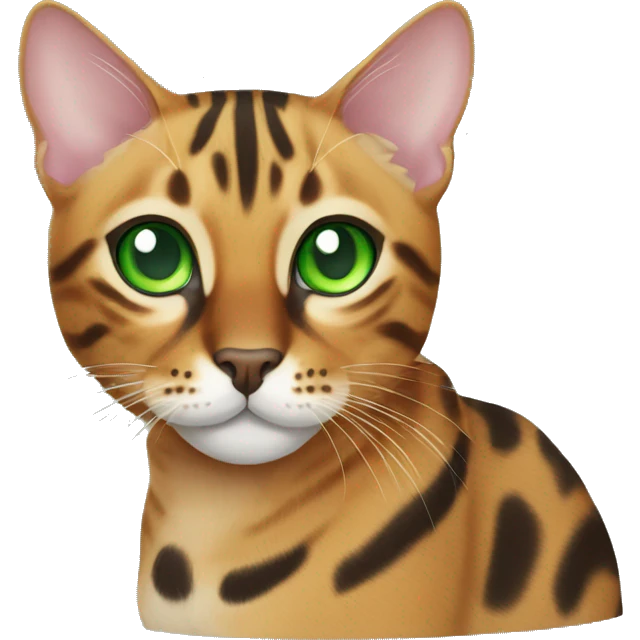 Bengal cat with green eyes emoji