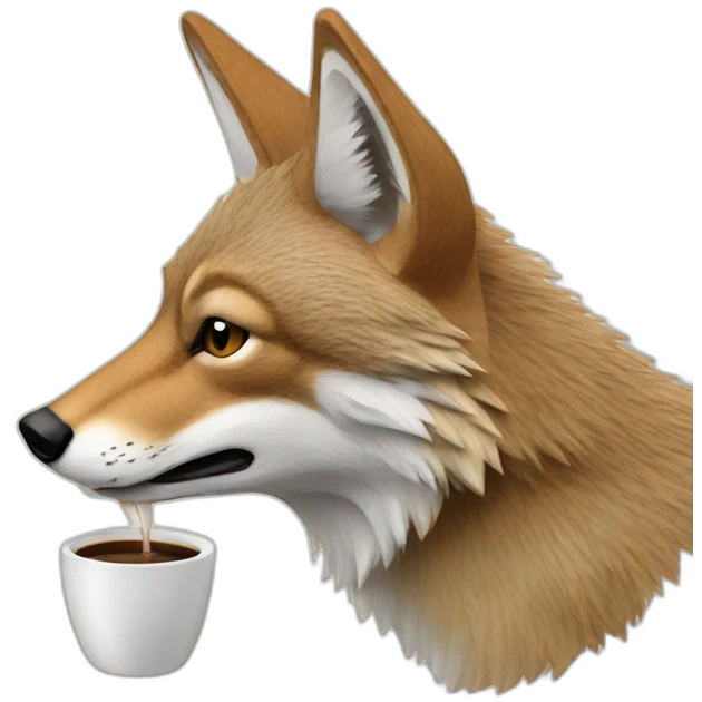 Coyote drinking coffee emoji