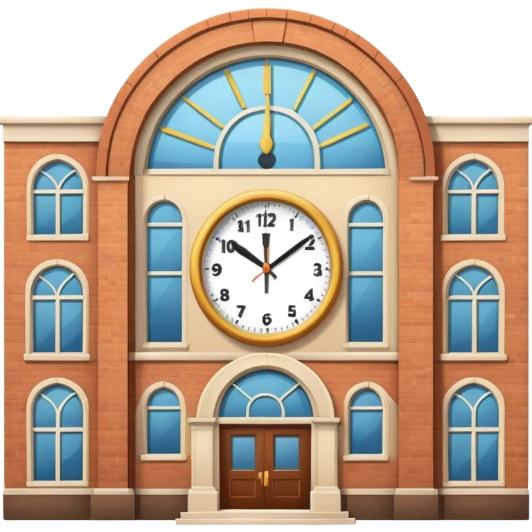 school building with a clock emoji
