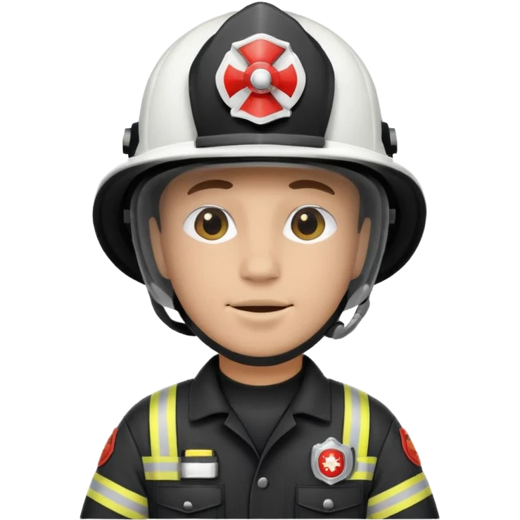 Firefighter with white respiratory protection white color helmet emoji
