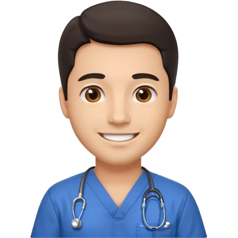 male nurse with dark hair emoji