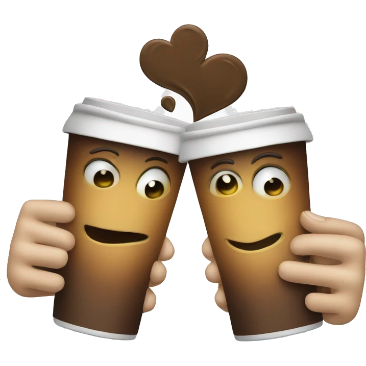toasting with two cups of cofee emoji