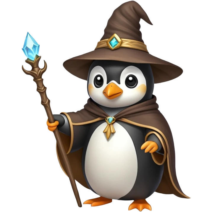 penguin wizard casting a spell emoji