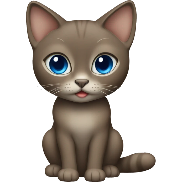 Dark Brown face - beige body and ears female thai cat with blue eyes  emoji