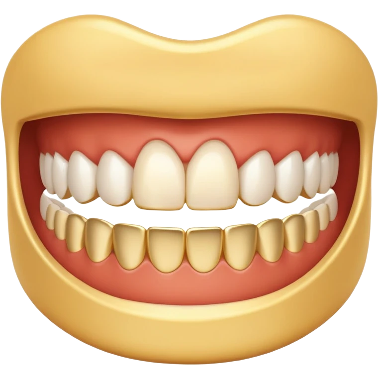 White teeth with gold grill emoji
