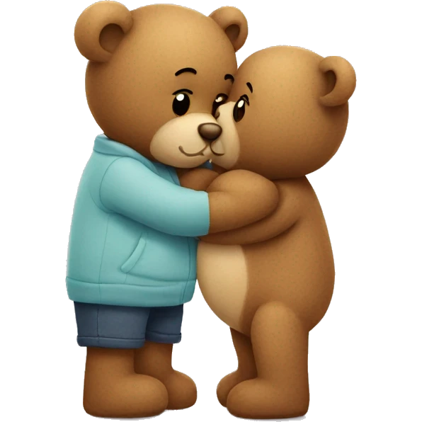 teddy bear kissing another teddy bear emoji