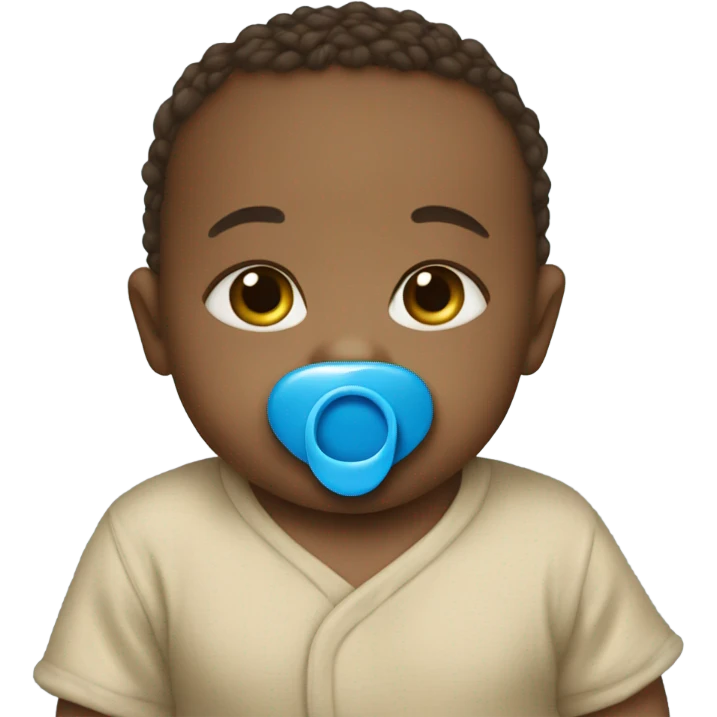 Baby with a pacifier blue emoji