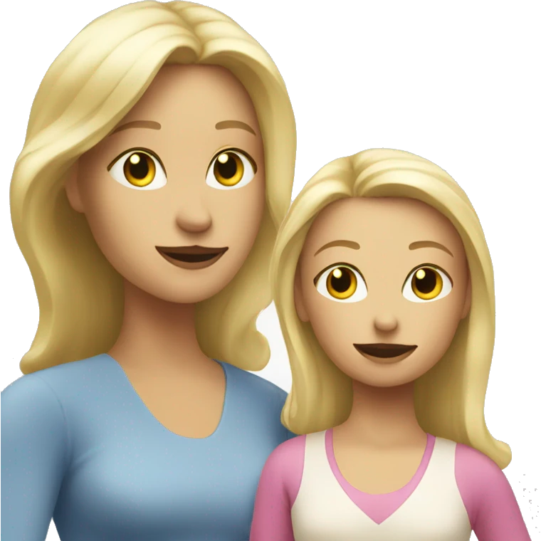 blonde women talking with blonde child  emoji