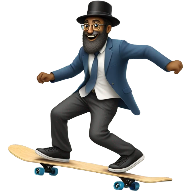 Rabbi riding skateboard emoji