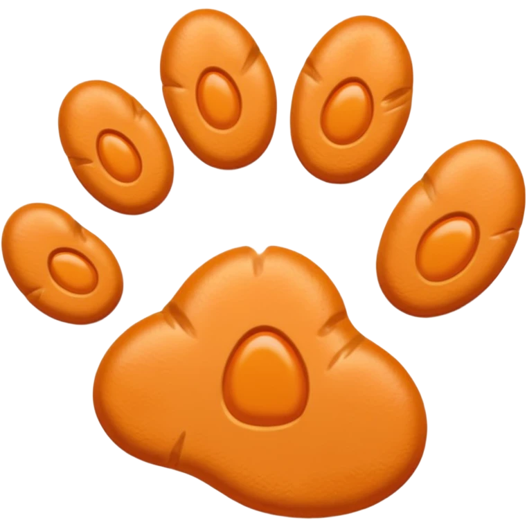 a light pastel orange pawprint emoji