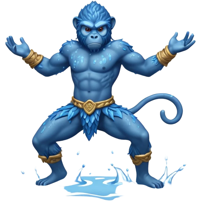 water elemental monkey warior water particles emoji