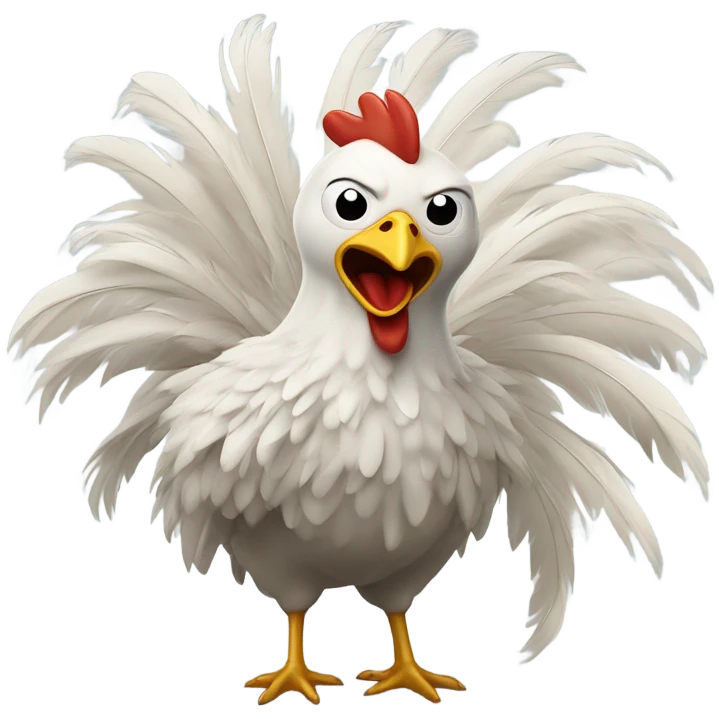Chicken inside a swirling cyclone emoji