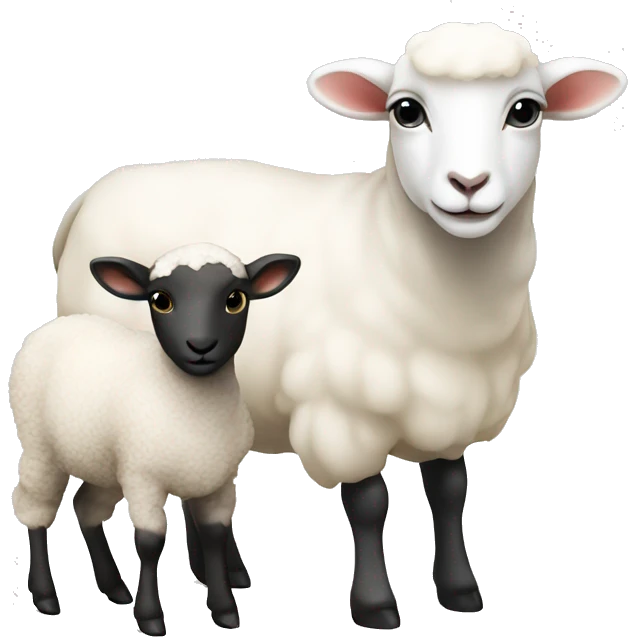 White Ewe and white ram lamb emoji