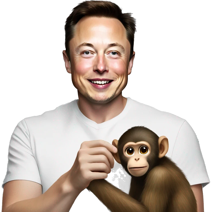 Elon musk petting a monkey emoji